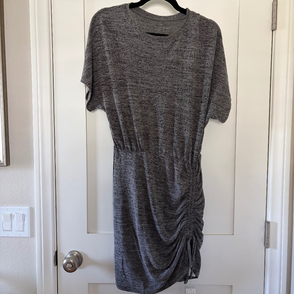 Marled Knit Ruched Drawstring Dress - Picture 3 of 5